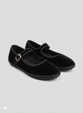 Velvet Mary Jane Flats