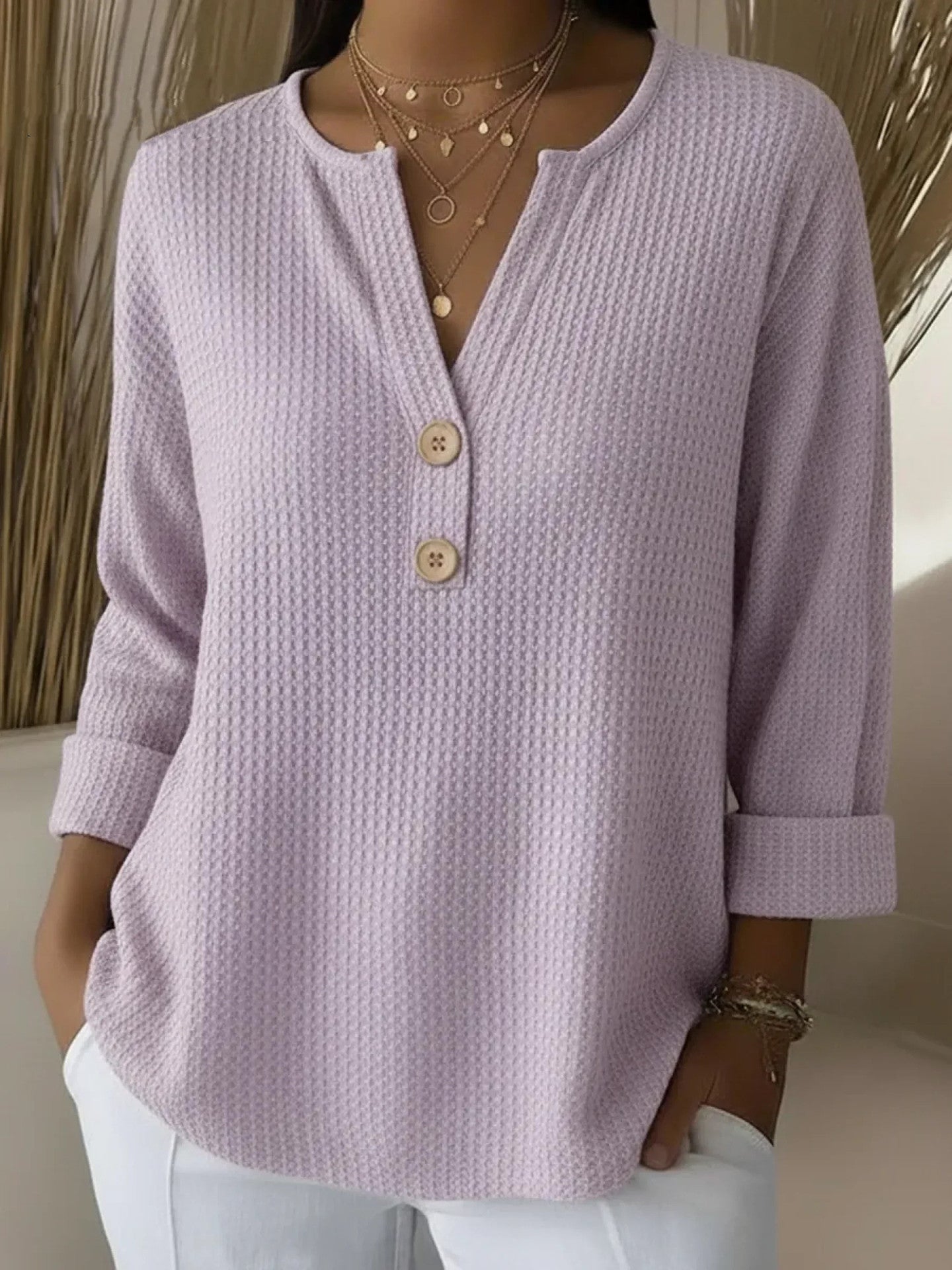 Lucinda | Henley Button Top