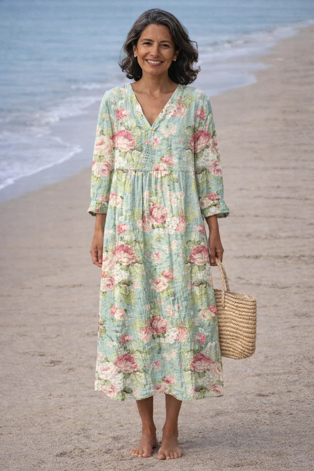 Sunny | Midi Dress with Tiered Skirt and Sleeveless Design