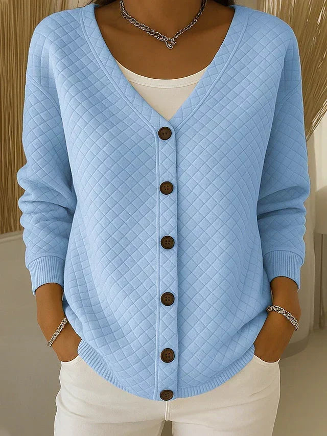 Laverne | Quilted Button-Front Cardigan