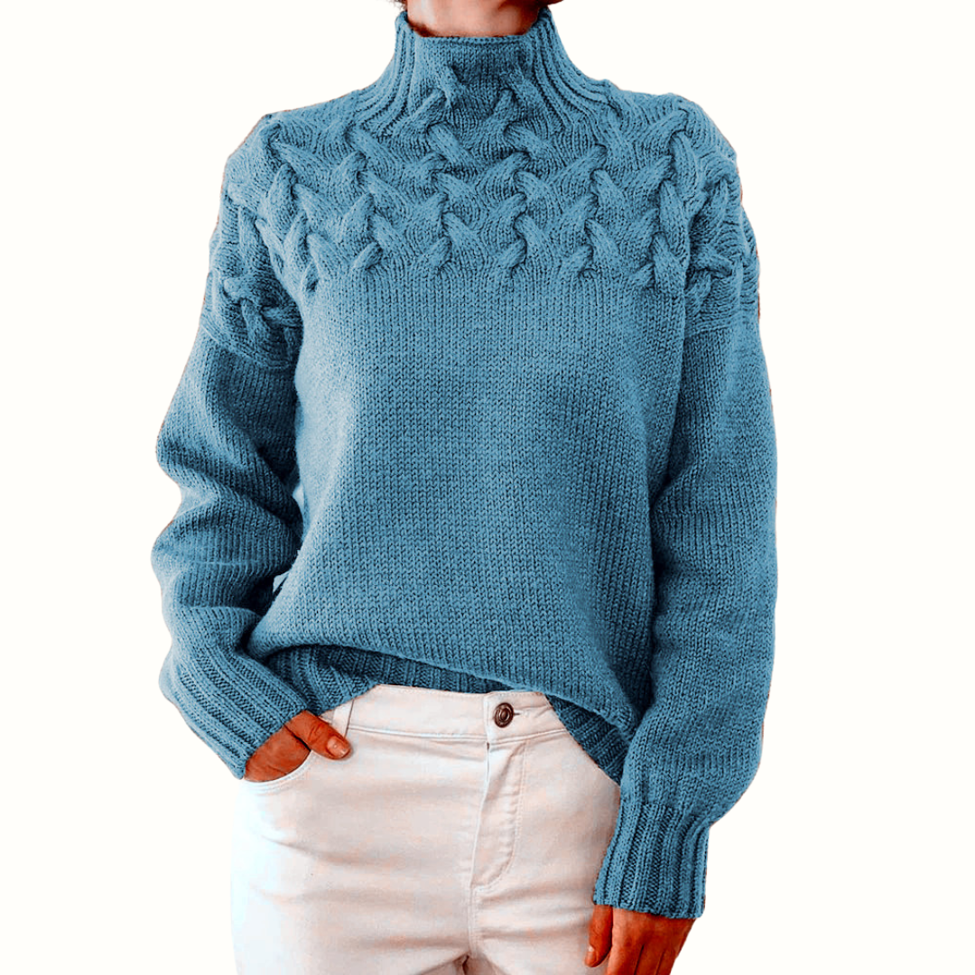 Elena Warm Knitted Turtleneck Sweater for Women