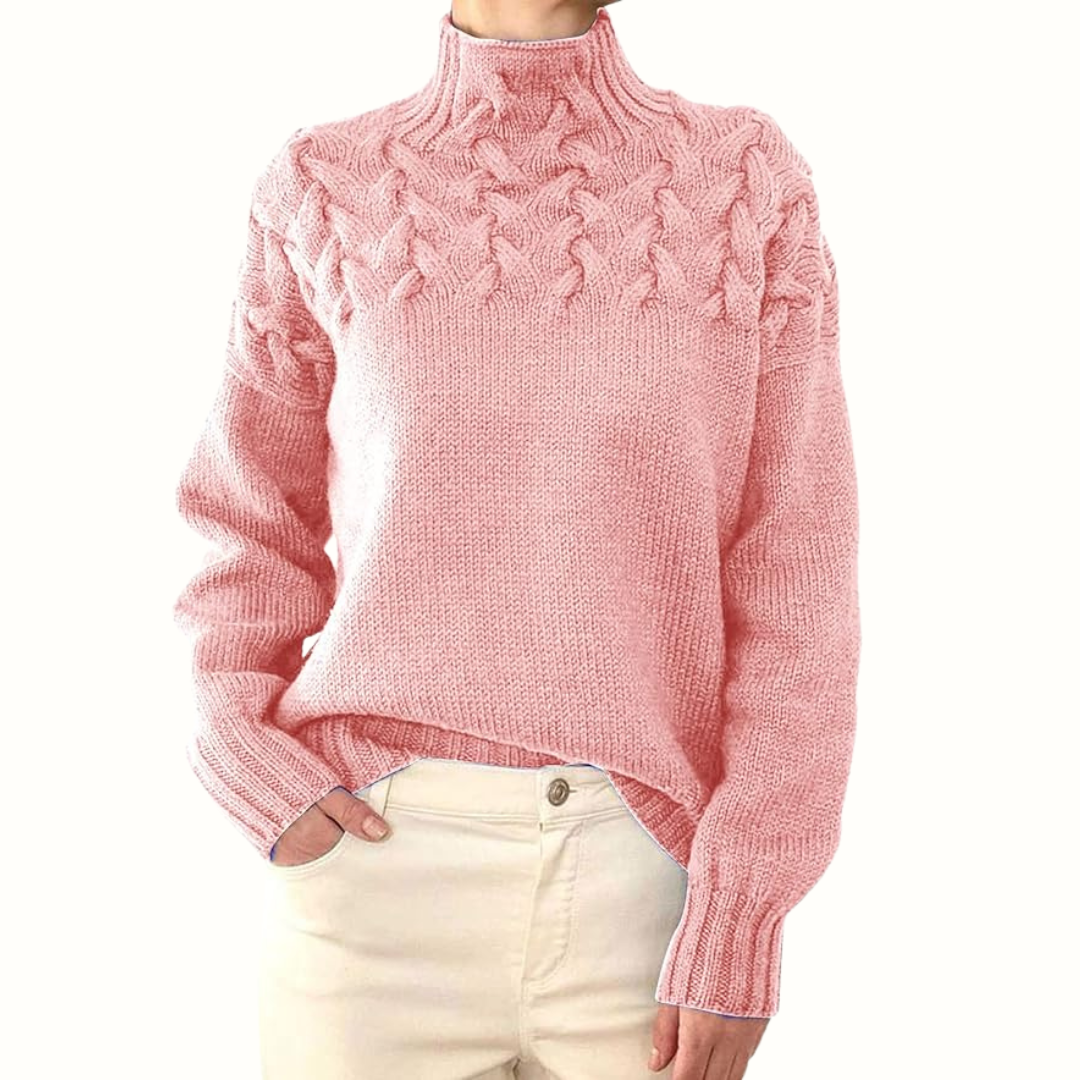 Elena Warm Knitted Turtleneck Sweater for Women