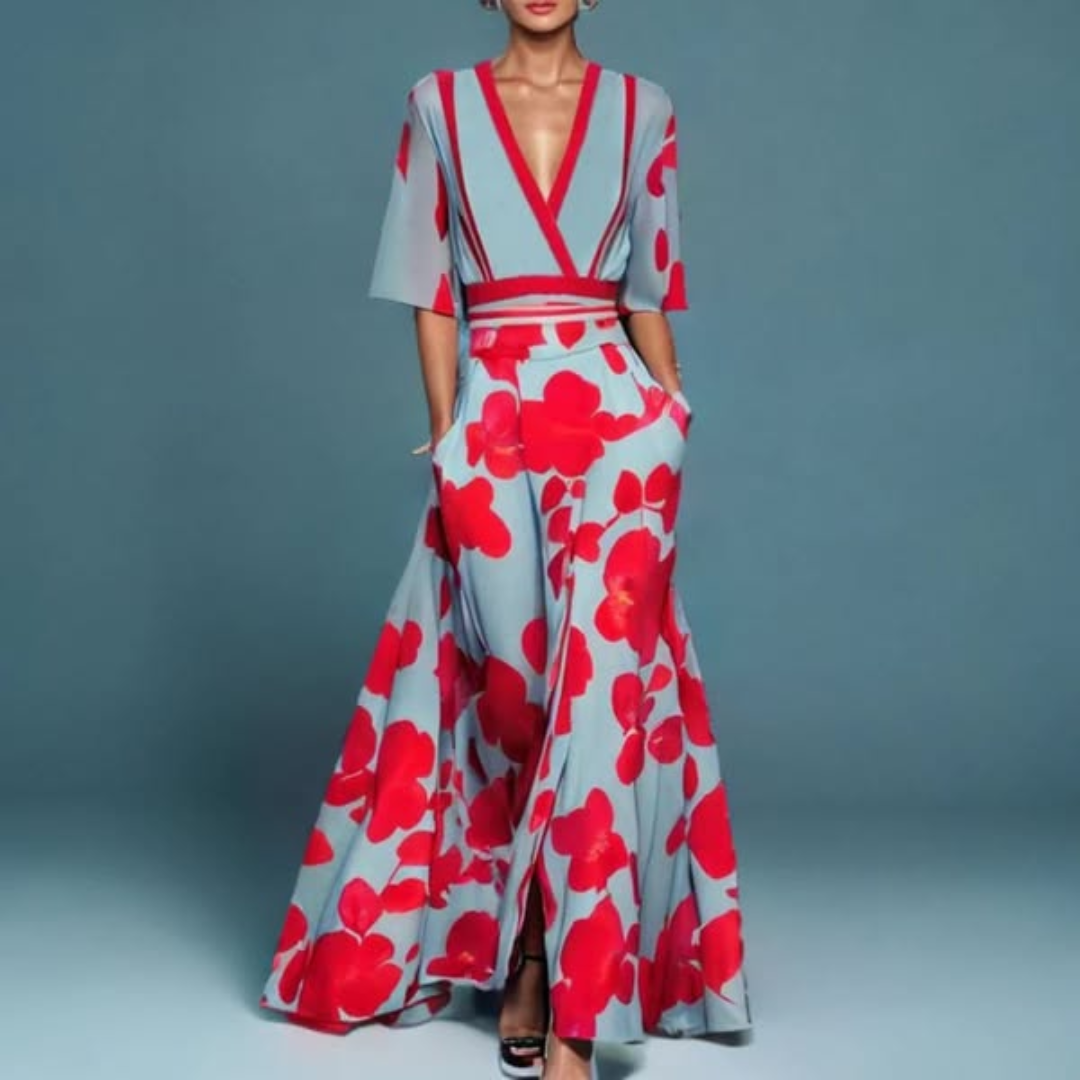 Marielle - Elegant Floral Wrap Dress