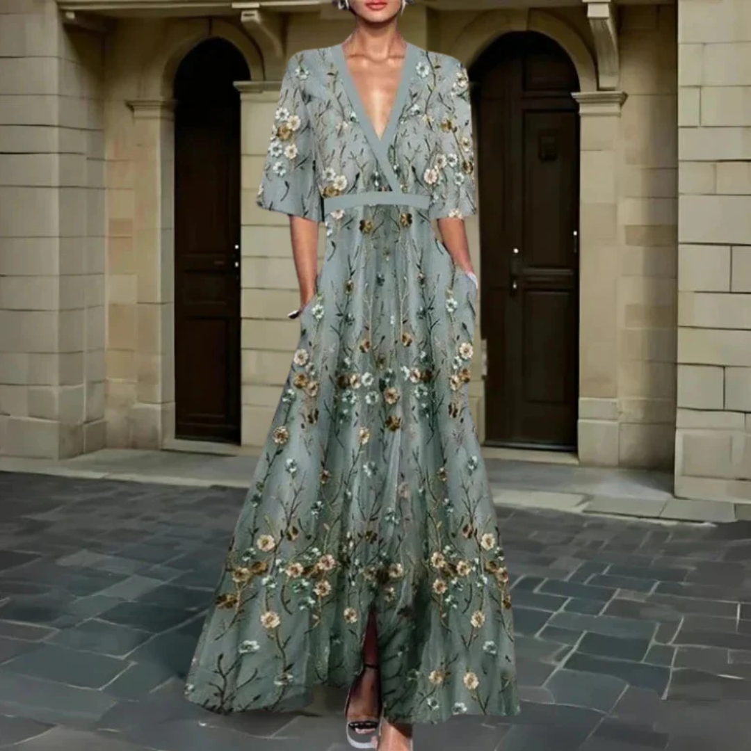Marielle - Elegant Floral Wrap Dress