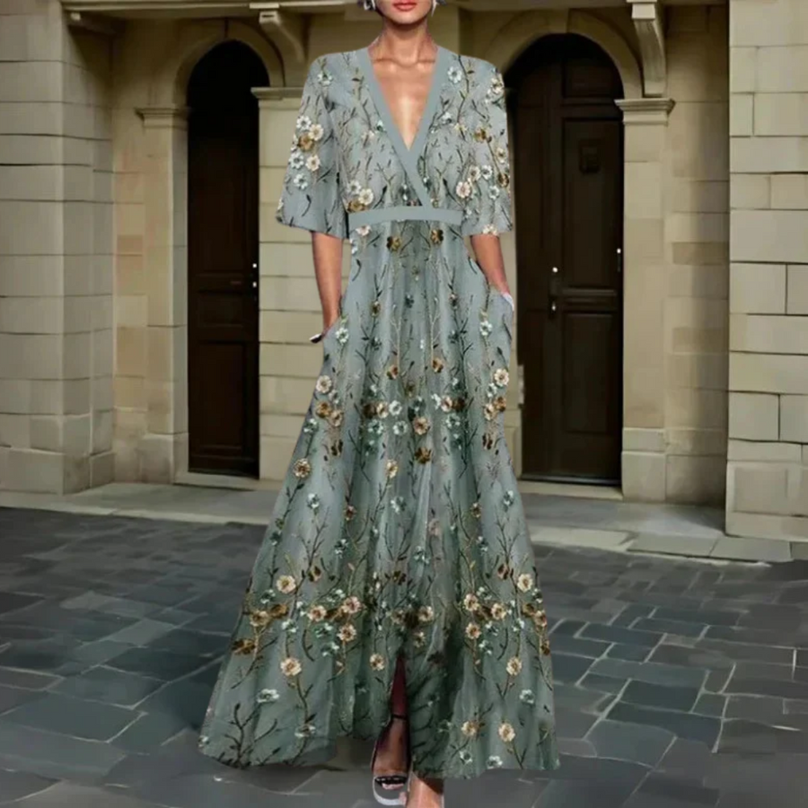 Marielle - Elegant Floral Wrap Dress