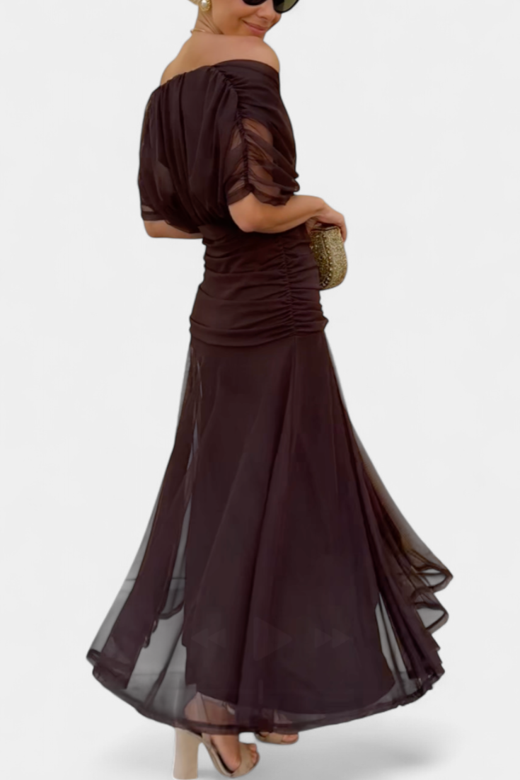 Elowen | Long floral dress with V-neck