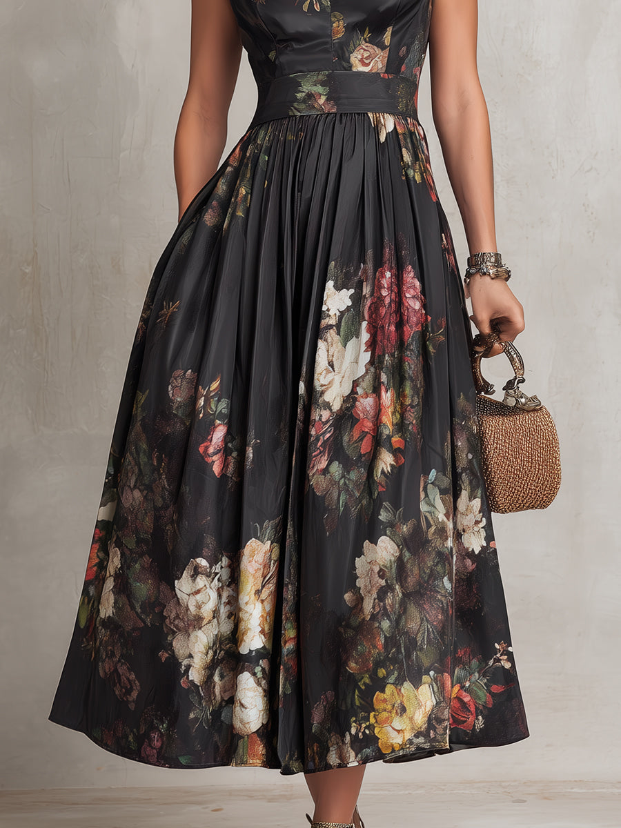 Violetta | Black Midi Dress