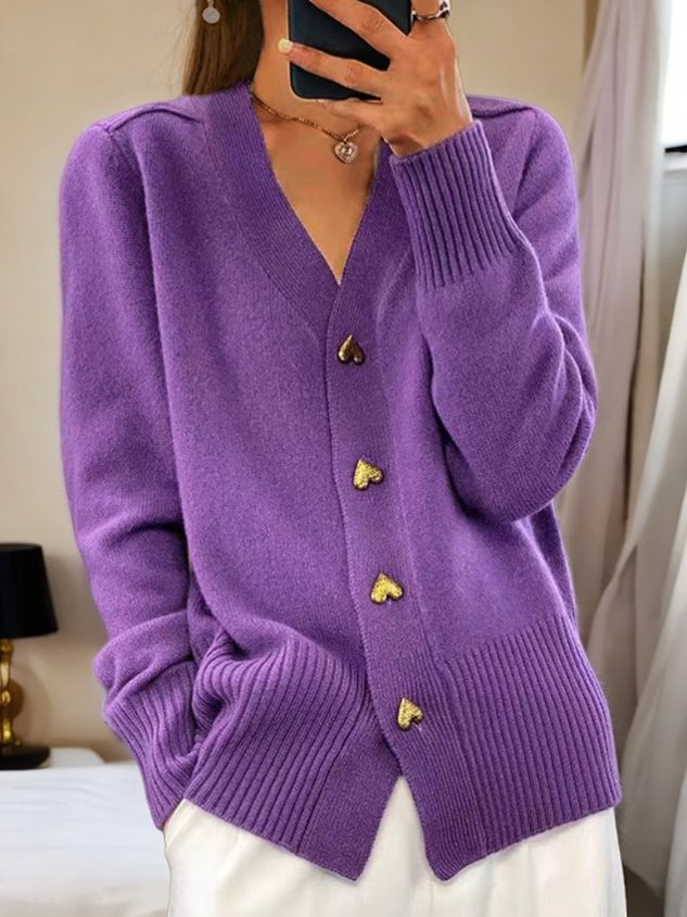 Liliane | Elegant Cardigan Heart Buttons Ladies