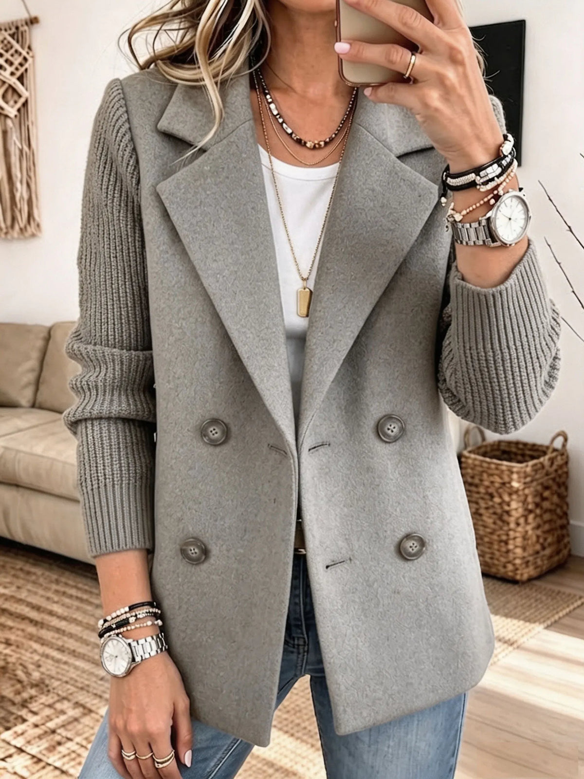 Margot | Textured Sleeve Blazer