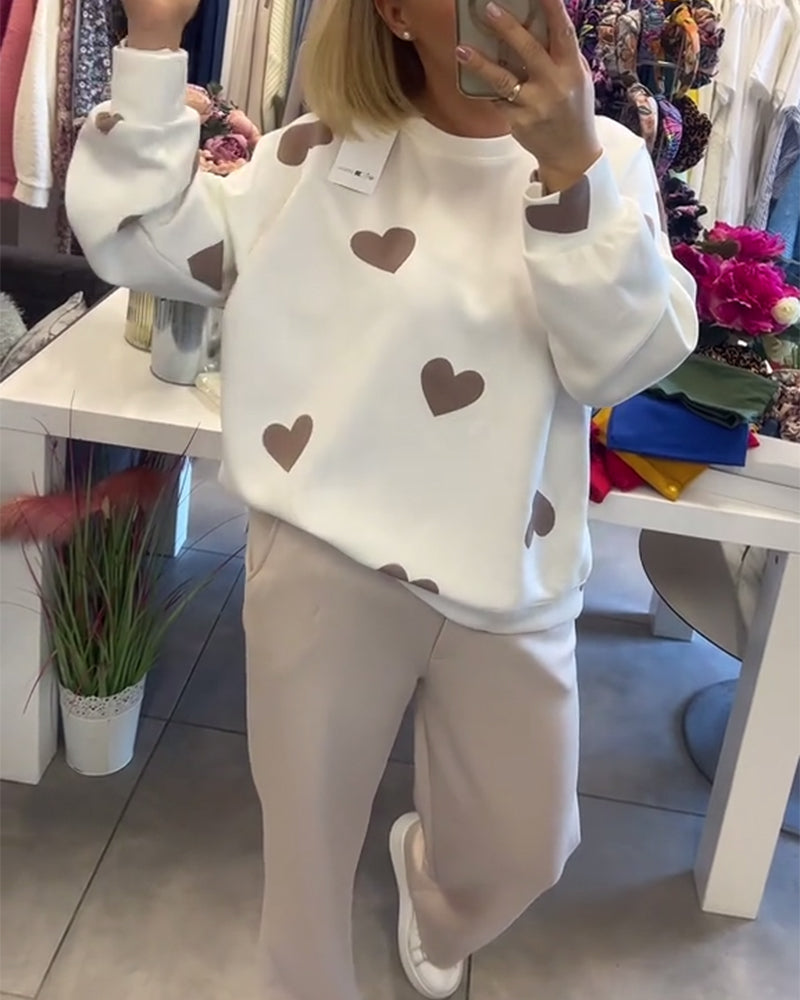 Mila | Pullover Cotton Blend Hearts Ladies