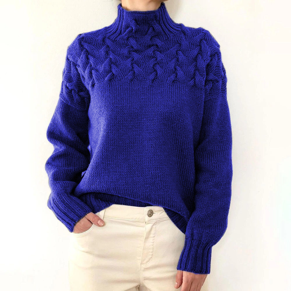 Elena Warm Knitted Turtleneck Sweater for Women