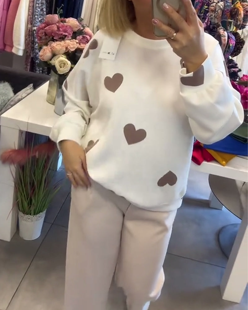 Mila | Pullover Cotton Blend Hearts Ladies