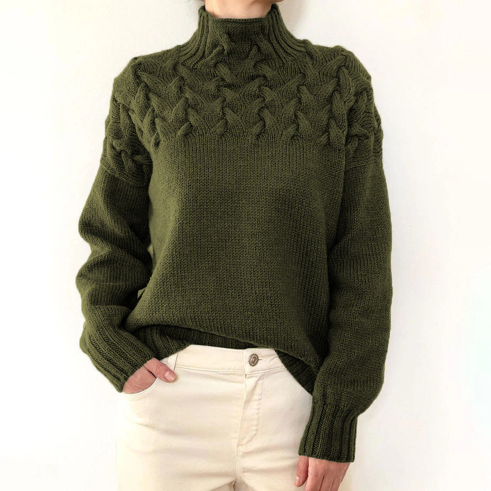 Elena Warm Knitted Turtleneck Sweater for Women