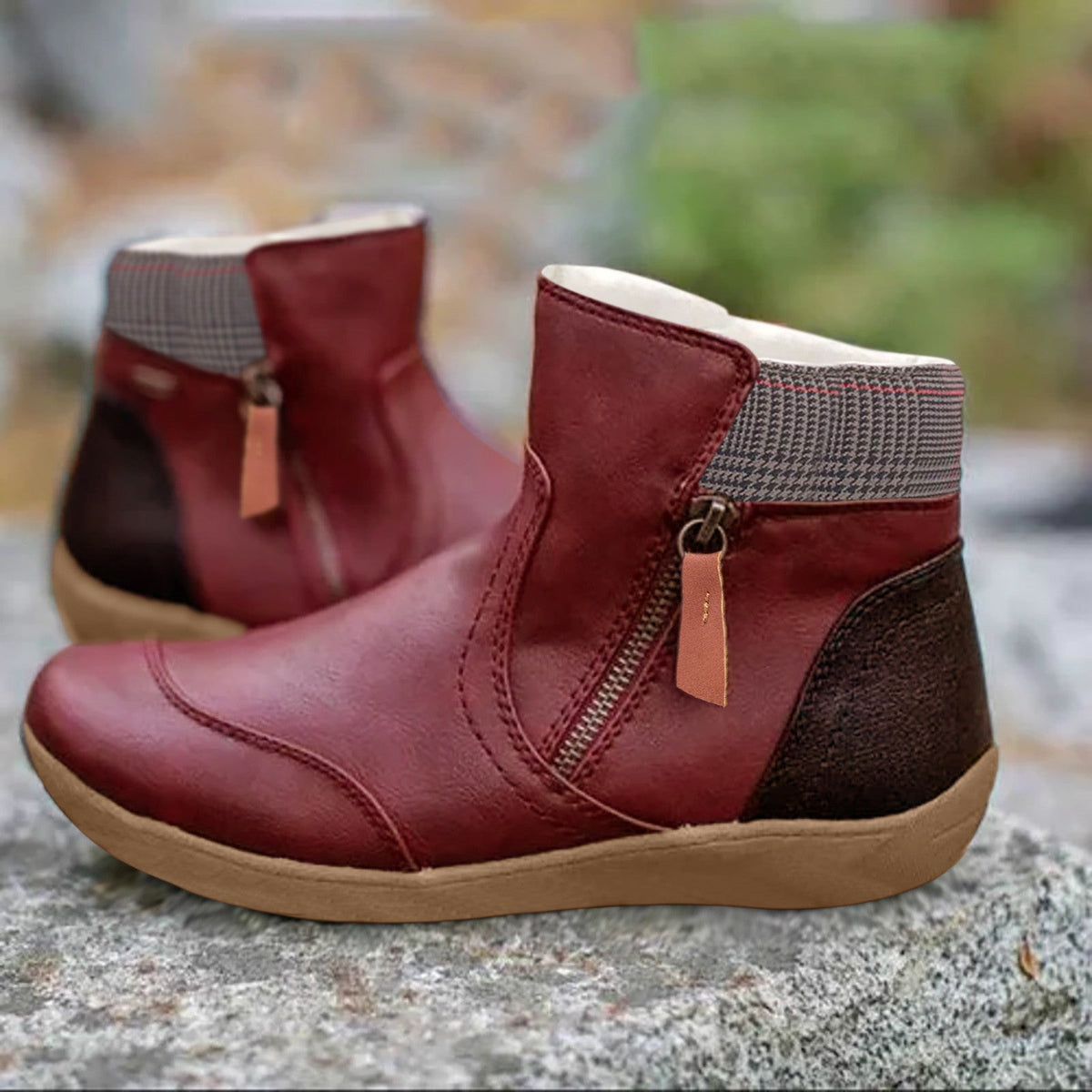Grace | Side-Zip Flat Ankle Boots