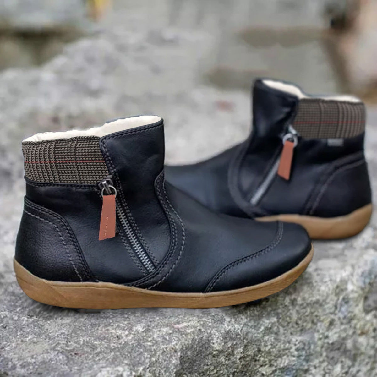 Grace | Side-Zip Flat Ankle Boots