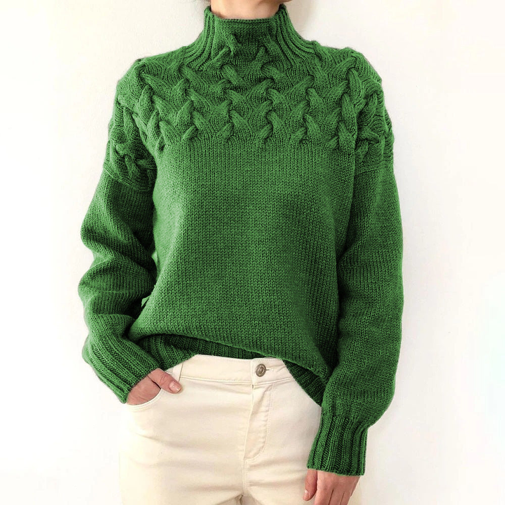 Elena Warm Knitted Turtleneck Sweater for Women