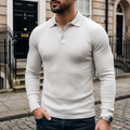 HARROWBY RIBBED LONG-SLEEVE POLO