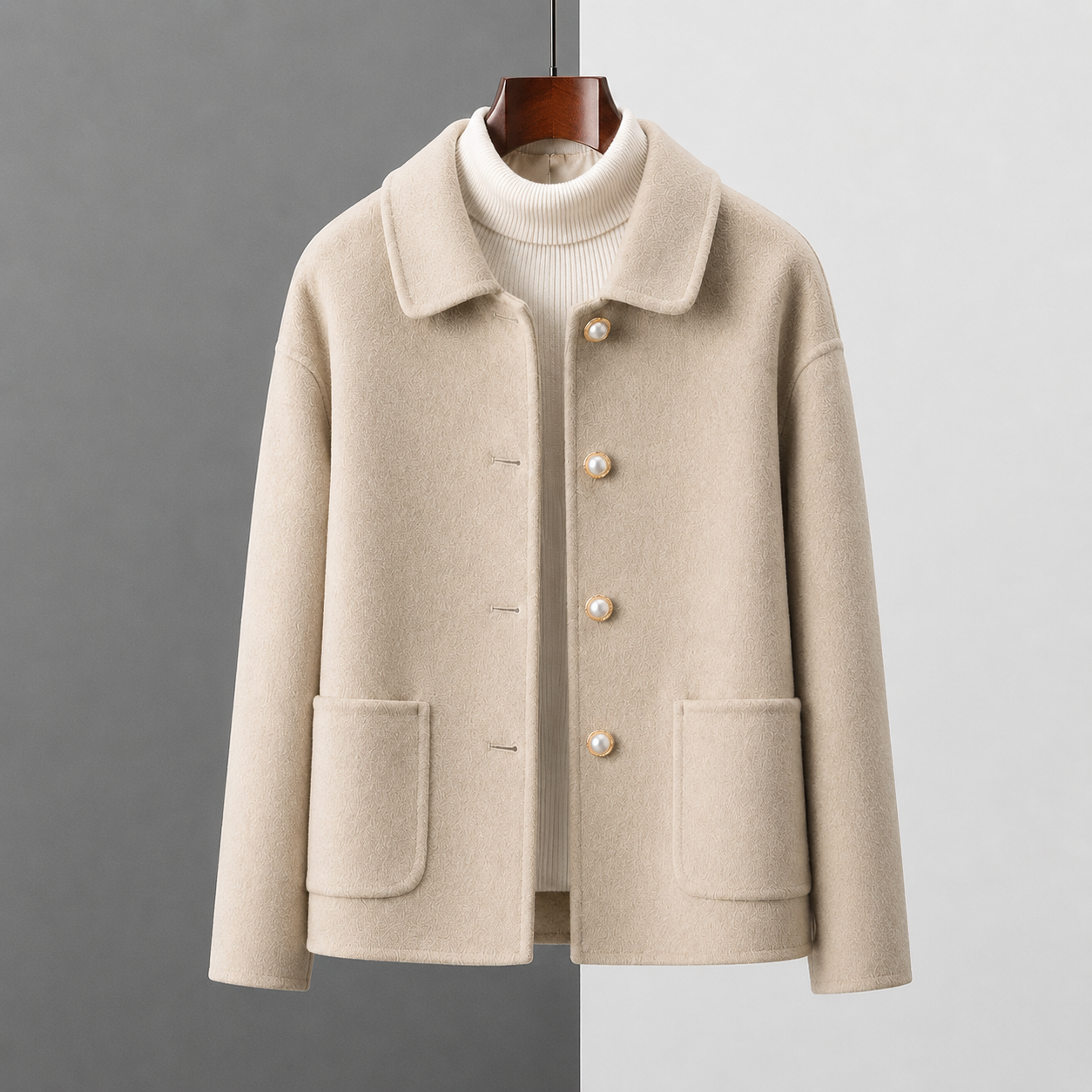Clara | Cropped Coat with Round Collar