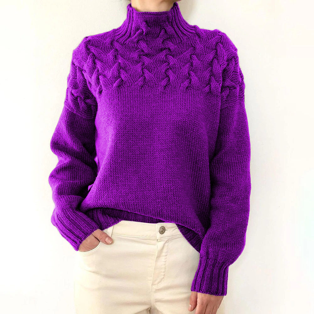 Elena Warm Knitted Turtleneck Sweater for Women