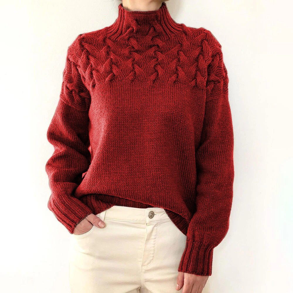 Elena Warm Knitted Turtleneck Sweater for Women