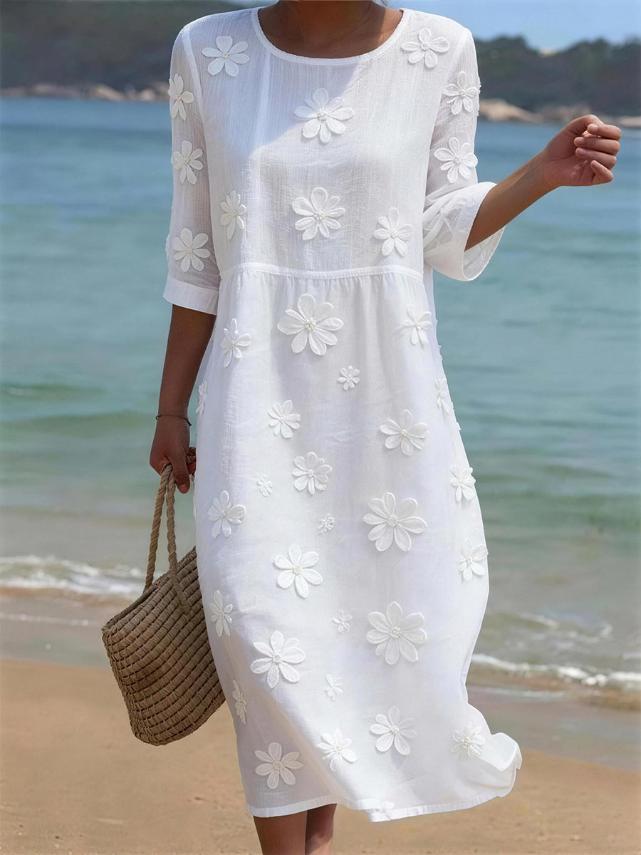 Florale™ | Casual Long Cotton-Linen Dress