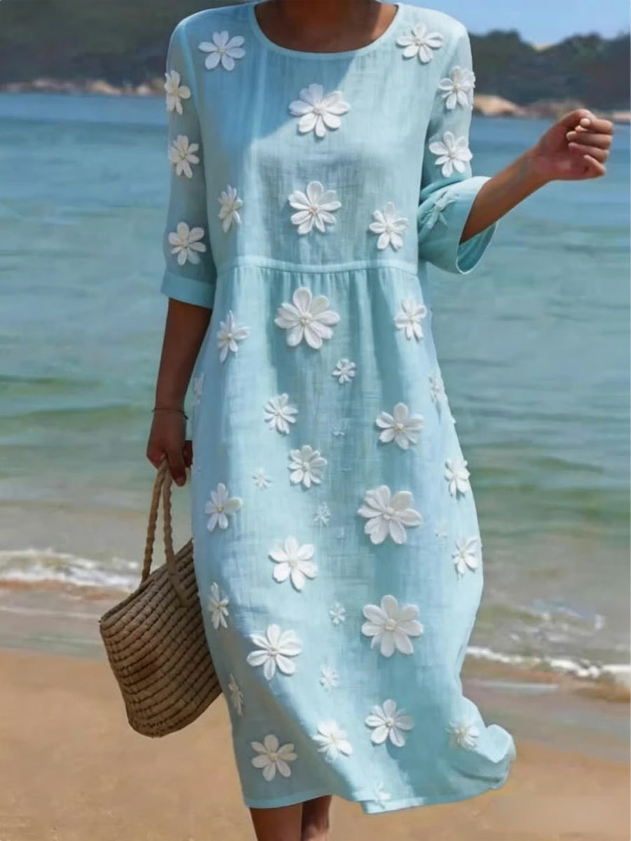 Florale™ | Casual Long Cotton-Linen Dress