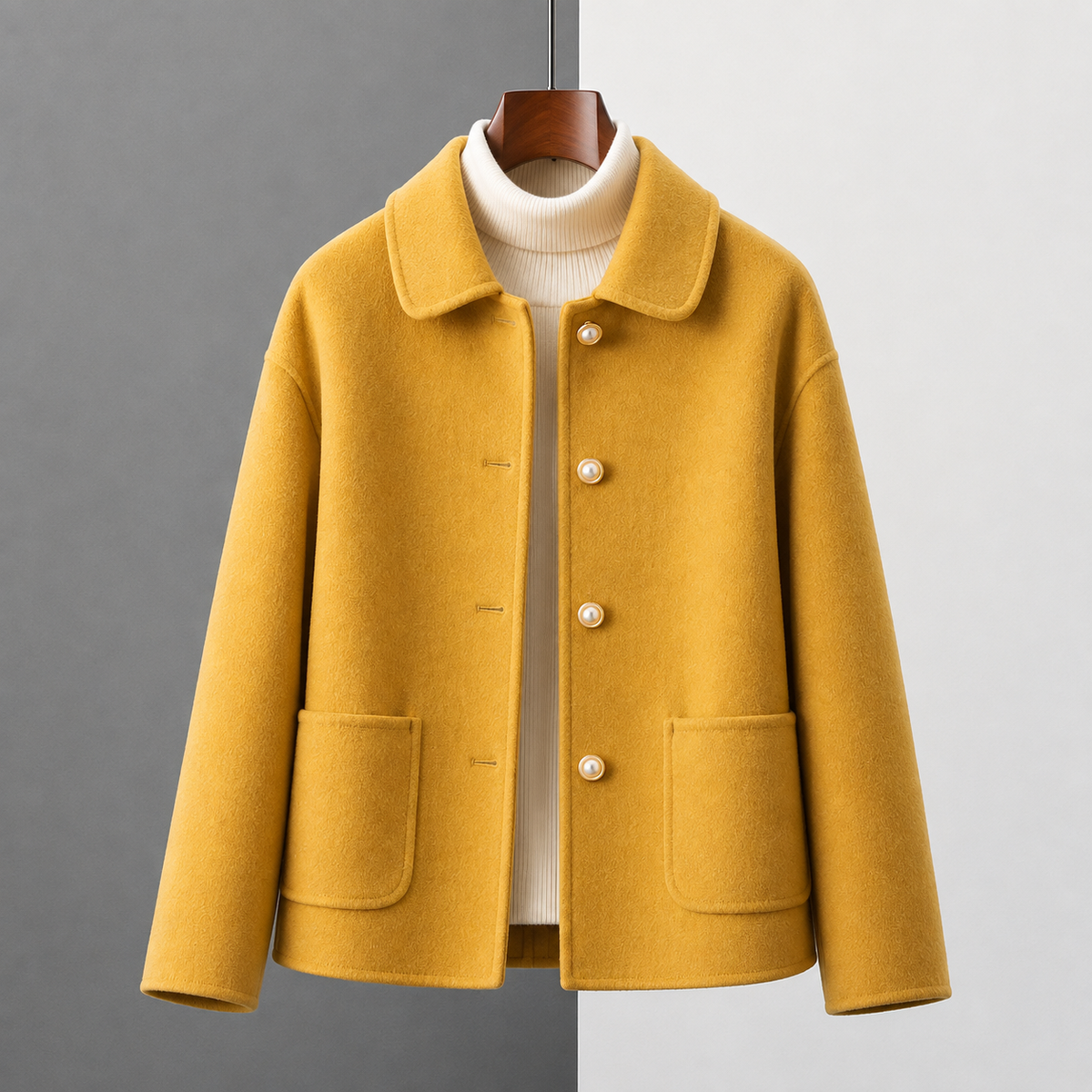 Clara | Cropped Coat with Round Collar