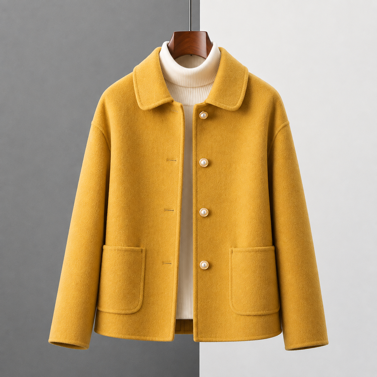 Clara | Cropped Coat with Round Collar