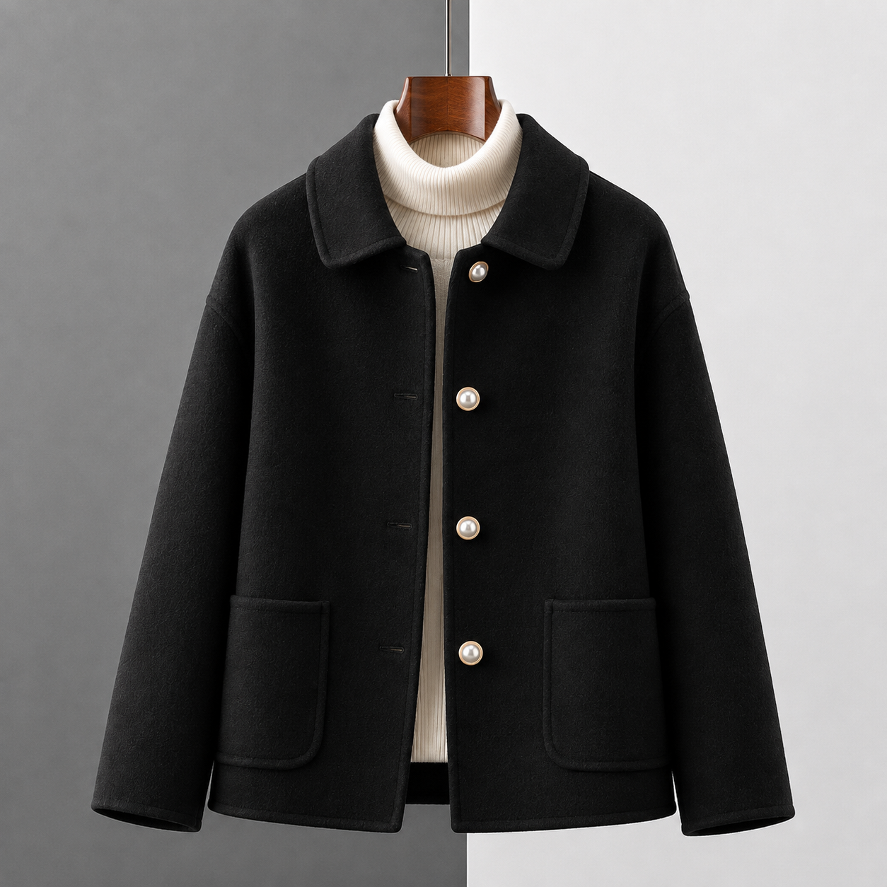 Clara | Cropped Coat with Round Collar