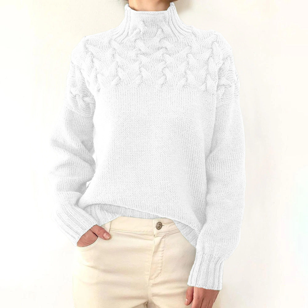Elena Warm Knitted Turtleneck Sweater for Women