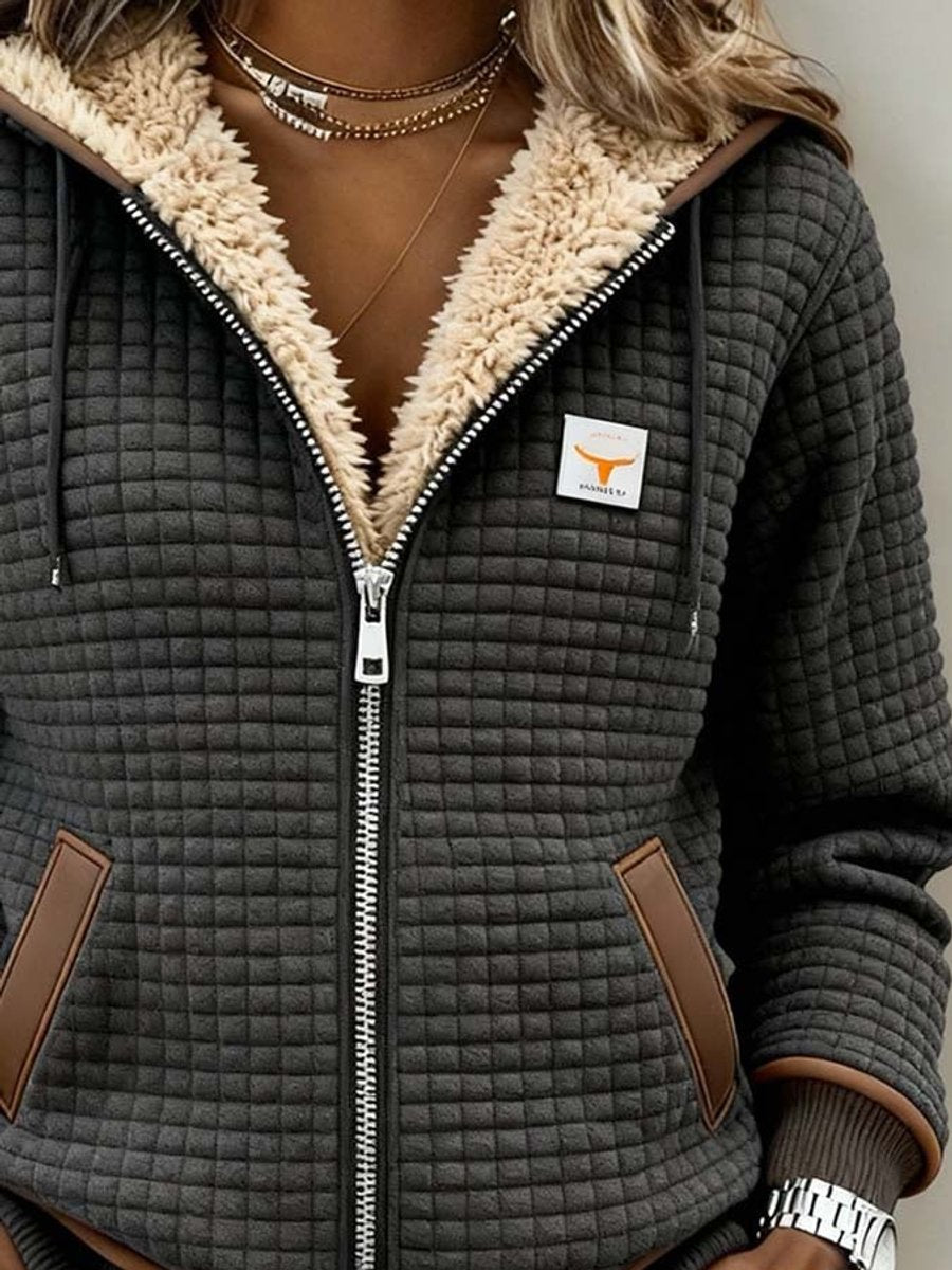 Silvana | Sherpa-Lined Quilted Zip-Up Hooded Jacket