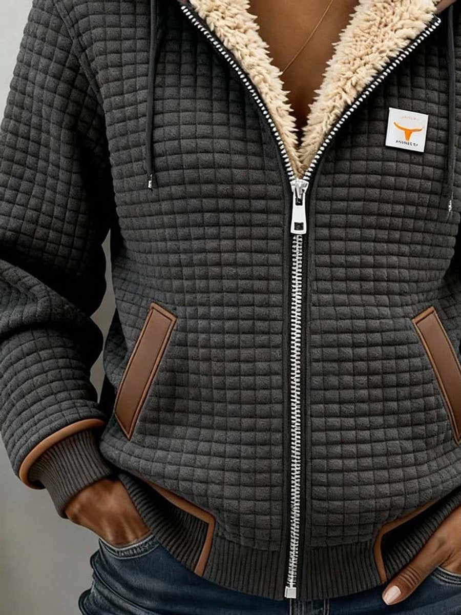Silvana | Sherpa-Lined Quilted Zip-Up Hooded Jacket
