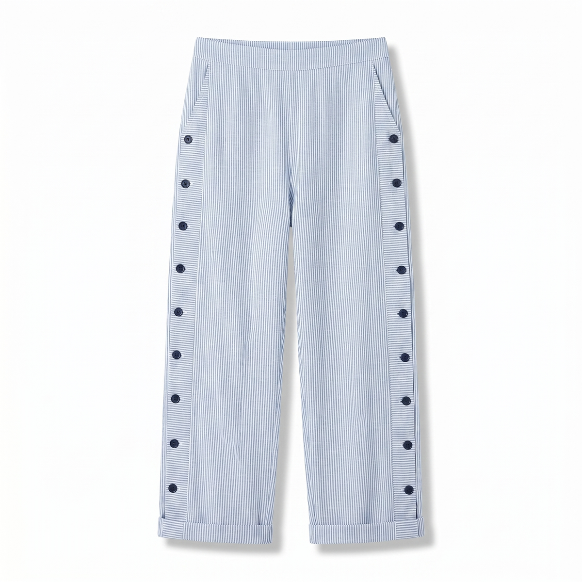 Women's Trousers | Stripe Panel Button Detail