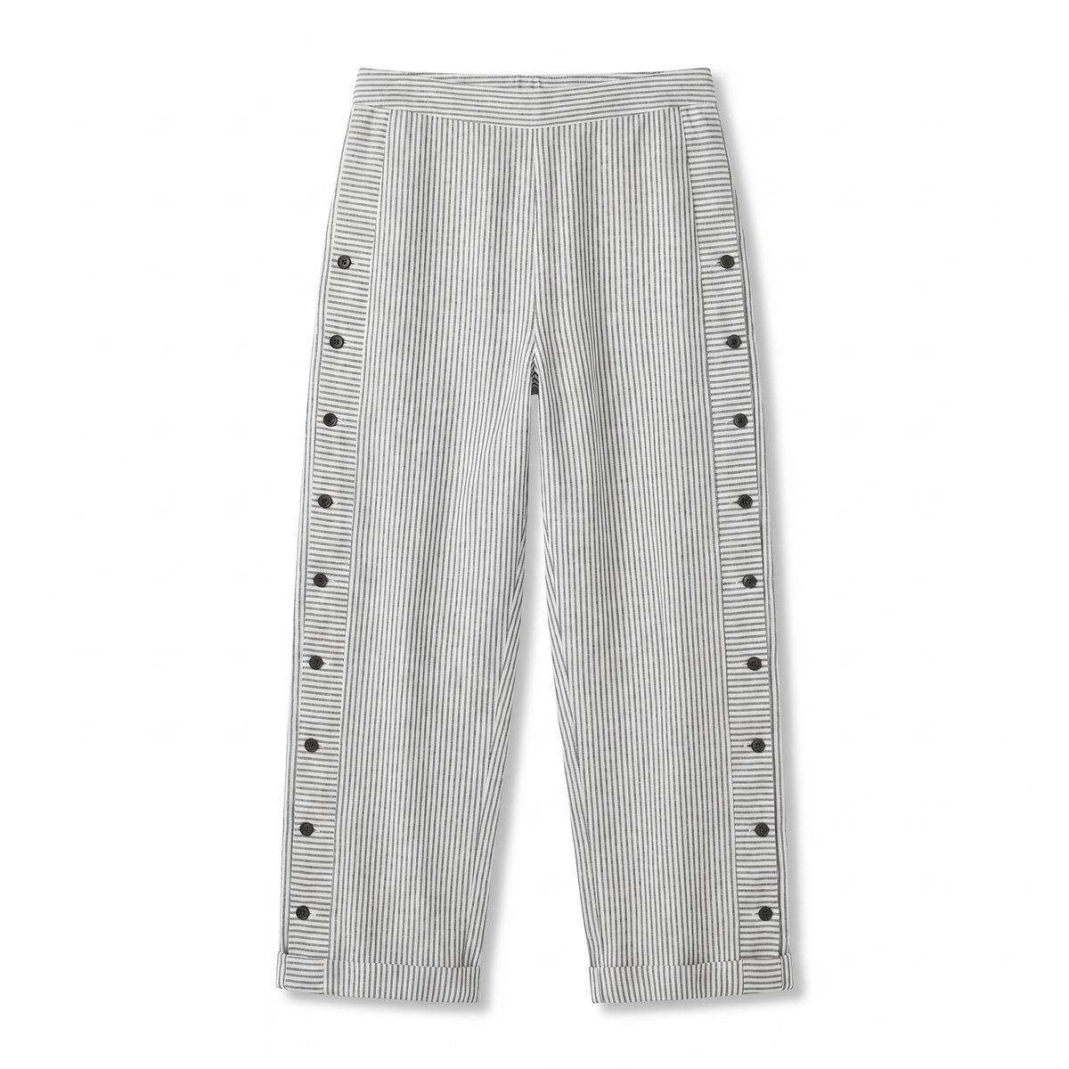 Women's Trousers | Stripe Panel Button Detail