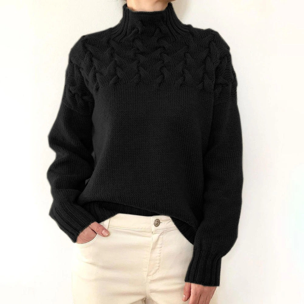 Elena Warm Knitted Turtleneck Sweater for Women